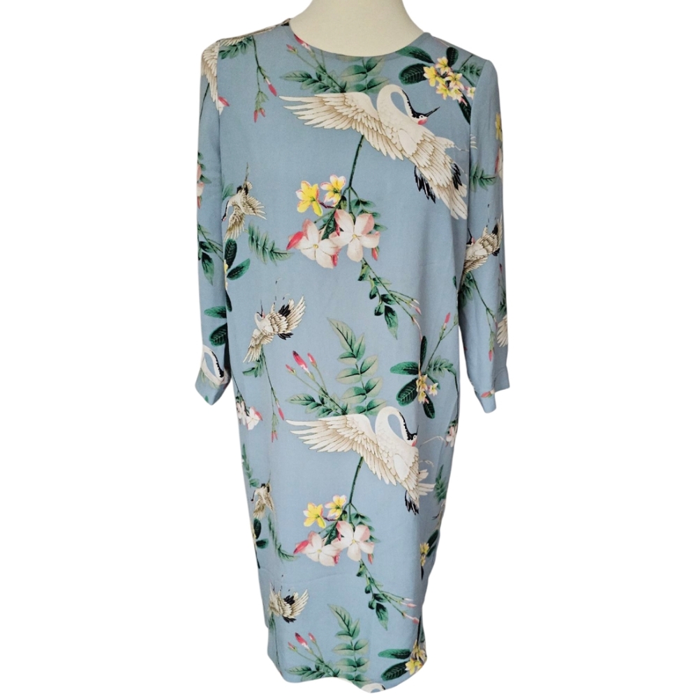 YAS Floral Bird Print Shift Dress
